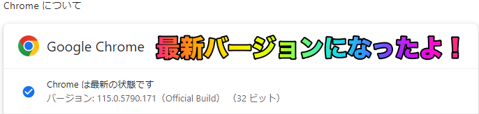 12Chromeを再インストールすることで最新バージョンになったよ